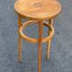 Art Deco Wooden Pedestal Table Carved with Star / Antique Side Table 1930