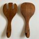 Pair of XXL Scandinavian service cutlery in solid teak 1960