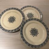 Set of 3 flat plates terre de fer salins