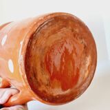 Beige polka dot enameled terracotta carafe