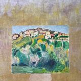 Original painting signed Balaloeff – Village on a hill