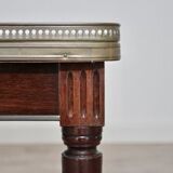 Antique Italian Carrara Marble, Mahogany, and Brass Coffee Table