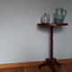 Solid wood side table with spiral base