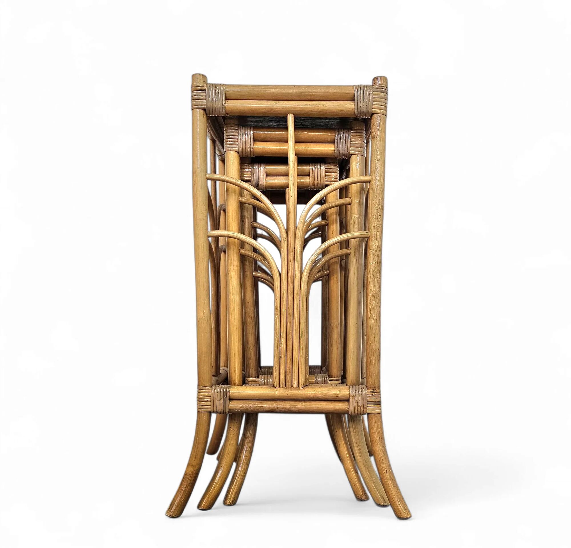 Nesting set bamboo plant stands 1970s