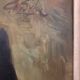 Oil on panel portrait of elderly man with pipe signed