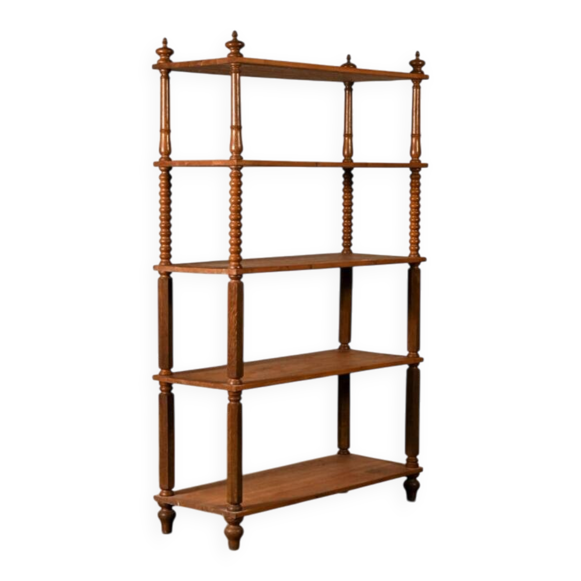 Bibliothèque en bois tourné
