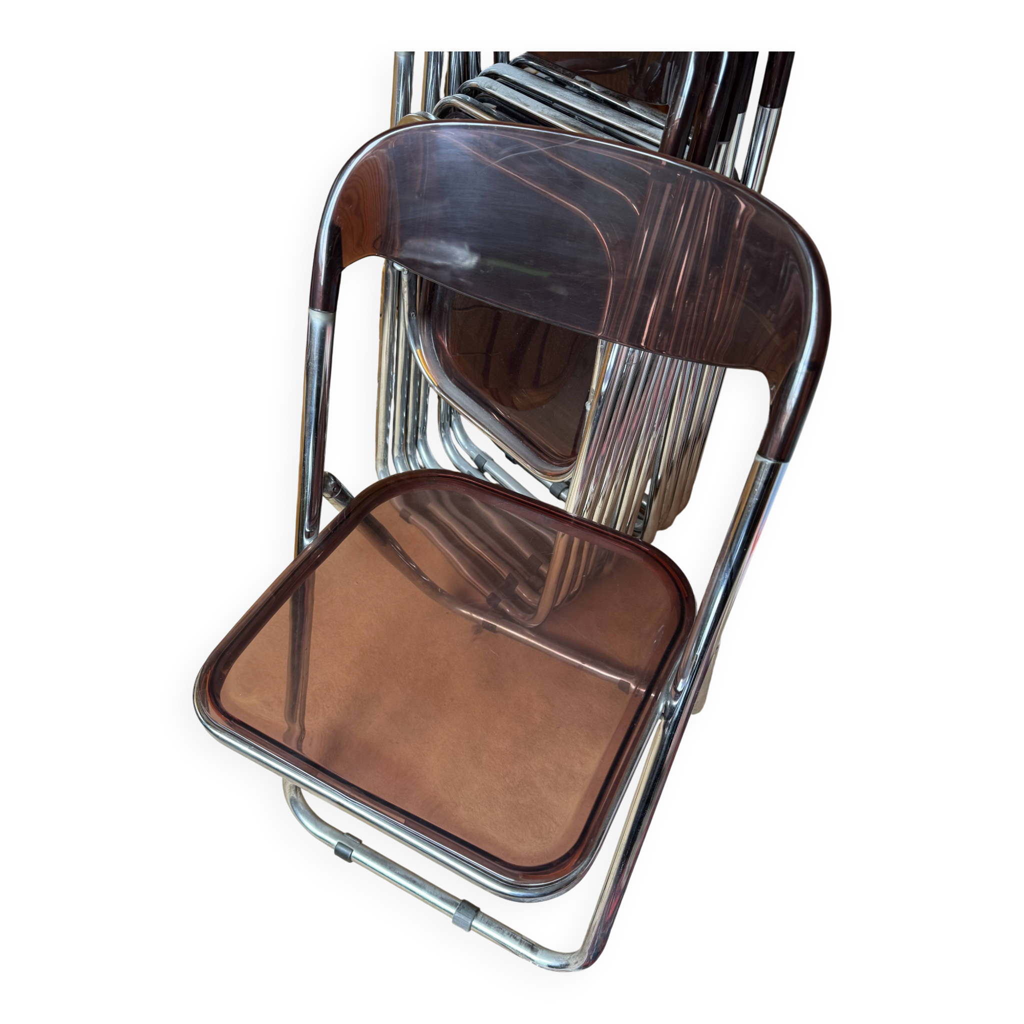 Lot de 6 chaises style plia 1960/70