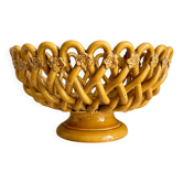 Coupe ajourée Pichon Uzès en faïence ocre