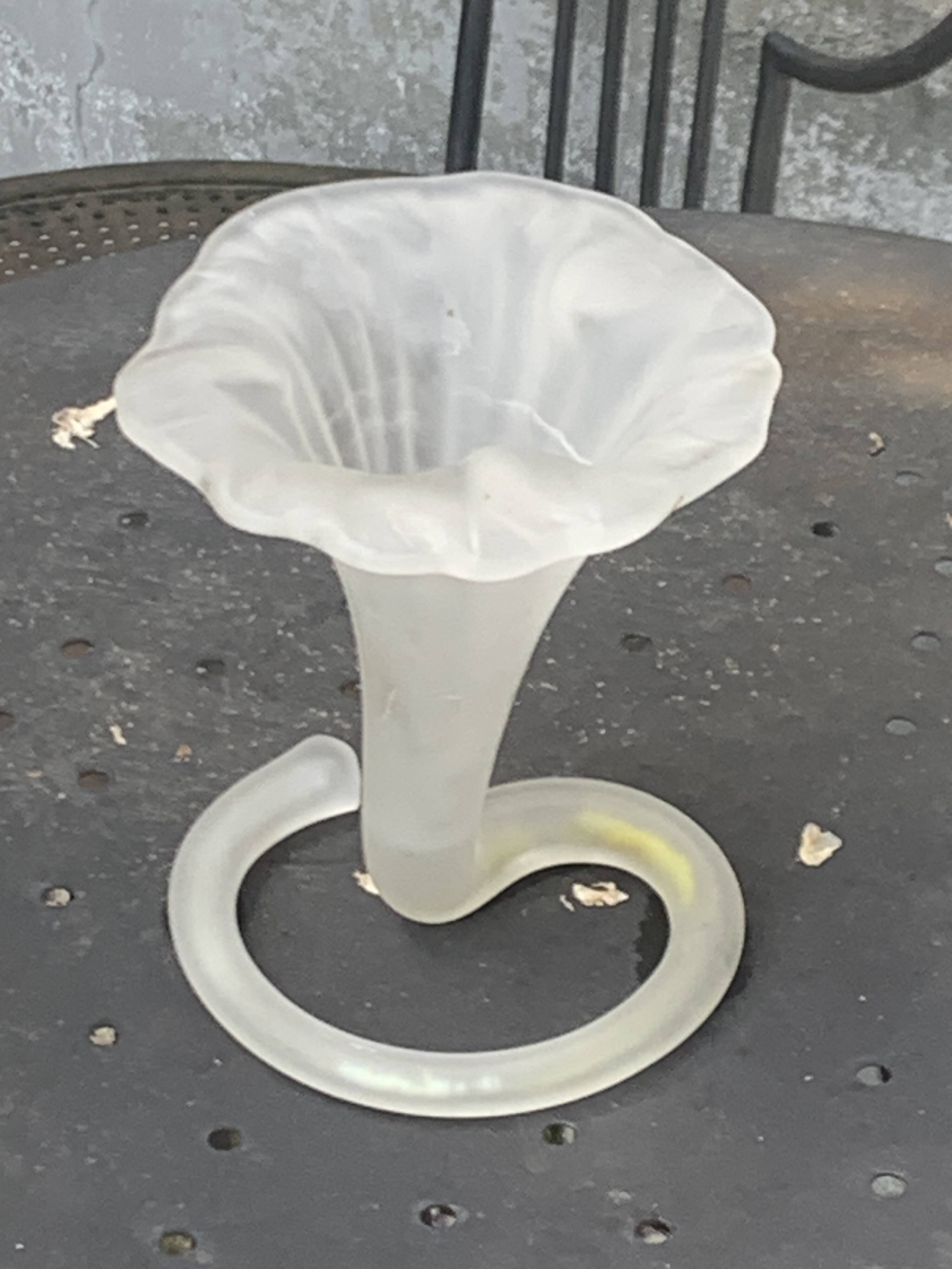 Corolla vase in antique frosted glass