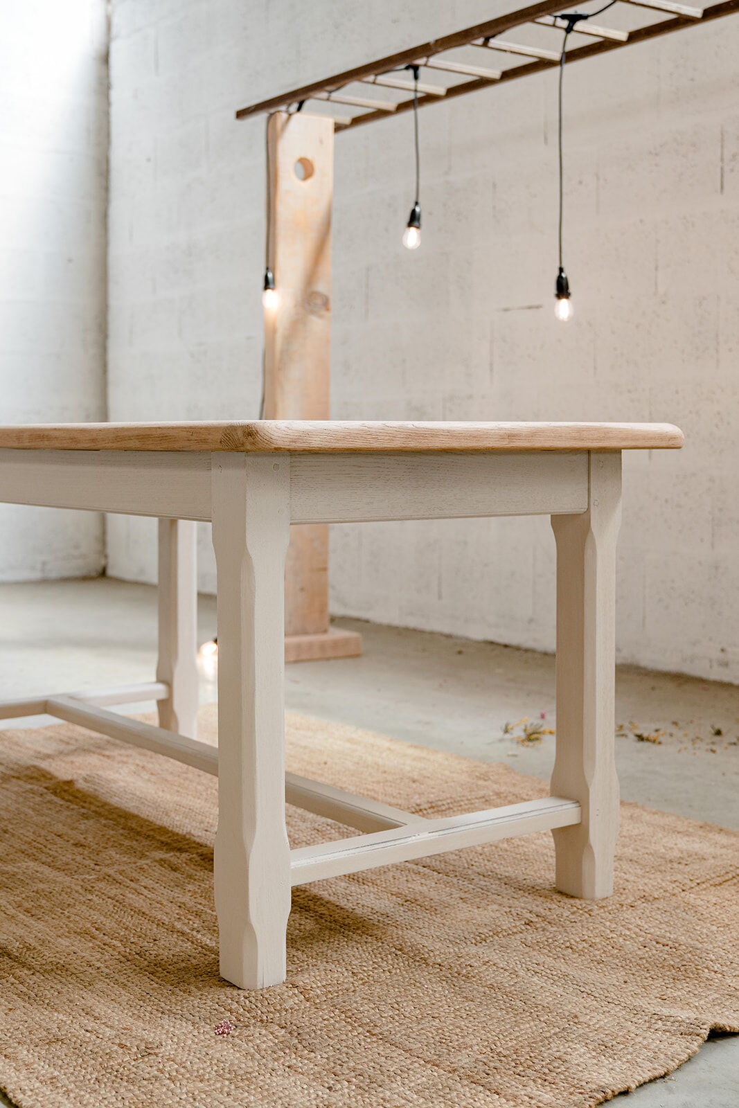 Solid wood farmhouse table