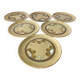 Set of 6 old sarreguemines plates beige ceramic flower decor
