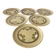 Set of 6 old sarreguemines plates beige ceramic flower decor