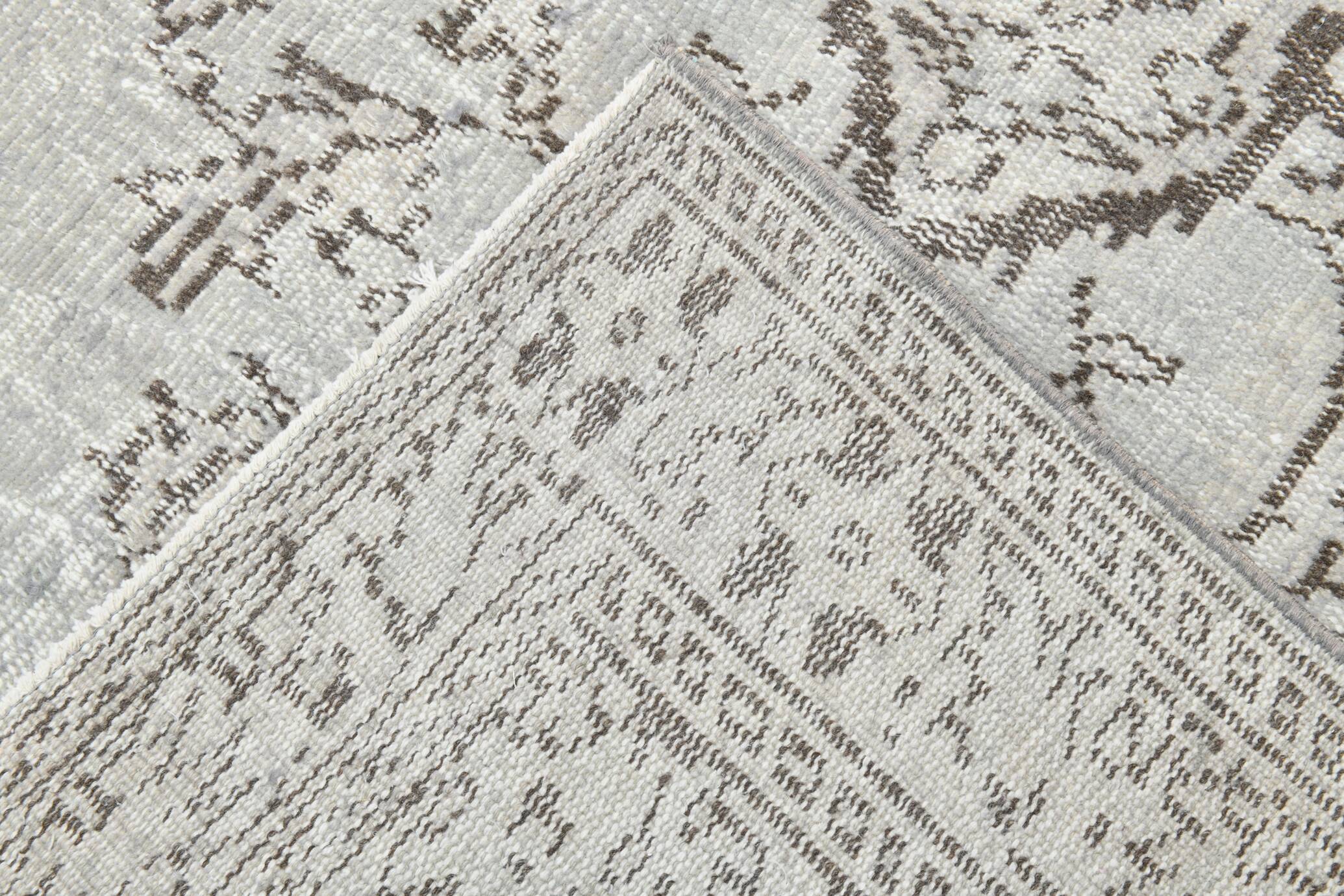 5x9 Shades Of Gray & Brown Classic Vintage Rug, 150x278Cm