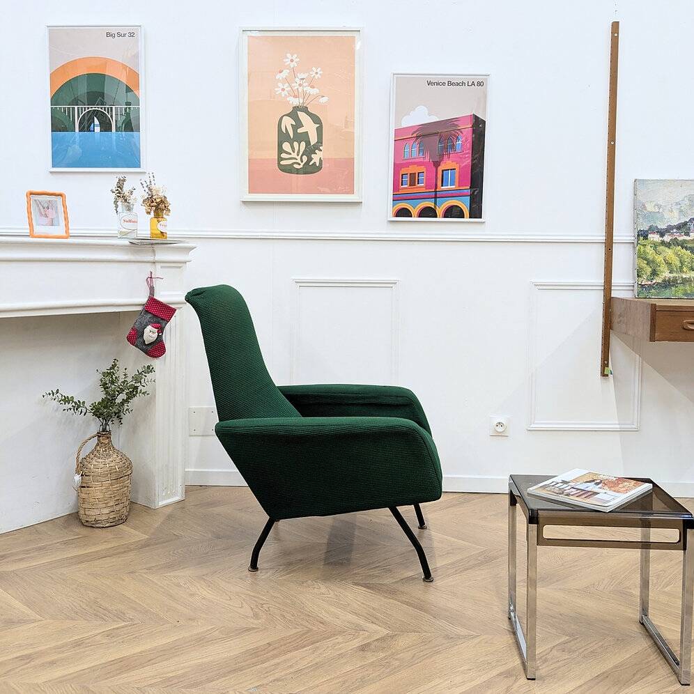 Vintage green modernist armchair