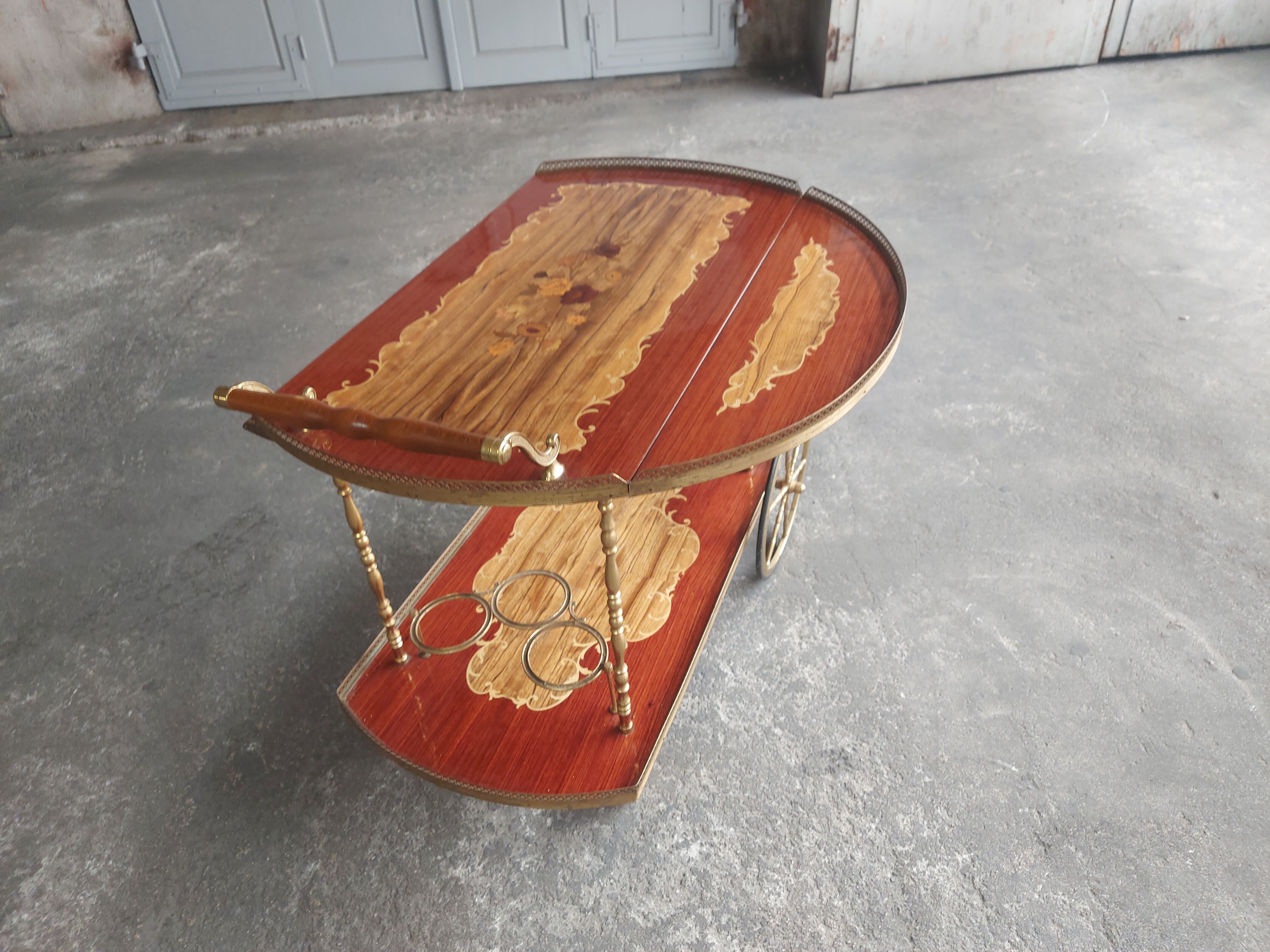 Desserte vintage en marqueterie