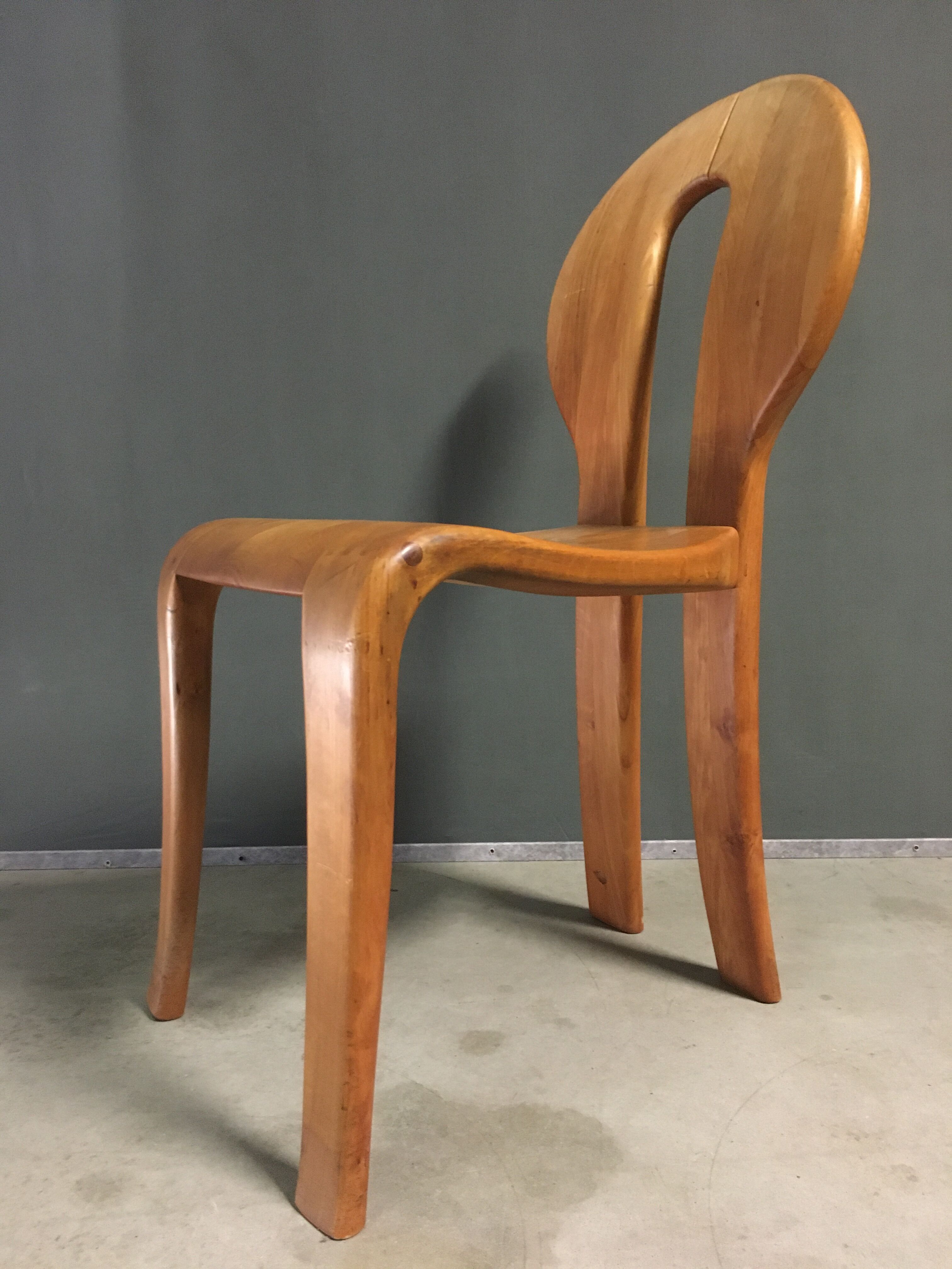 1980's wooden dining chairs.