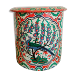 Old colorful metal box floral and peacock motifs