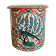 Boîte colorée ancienne motifs floraux et paon