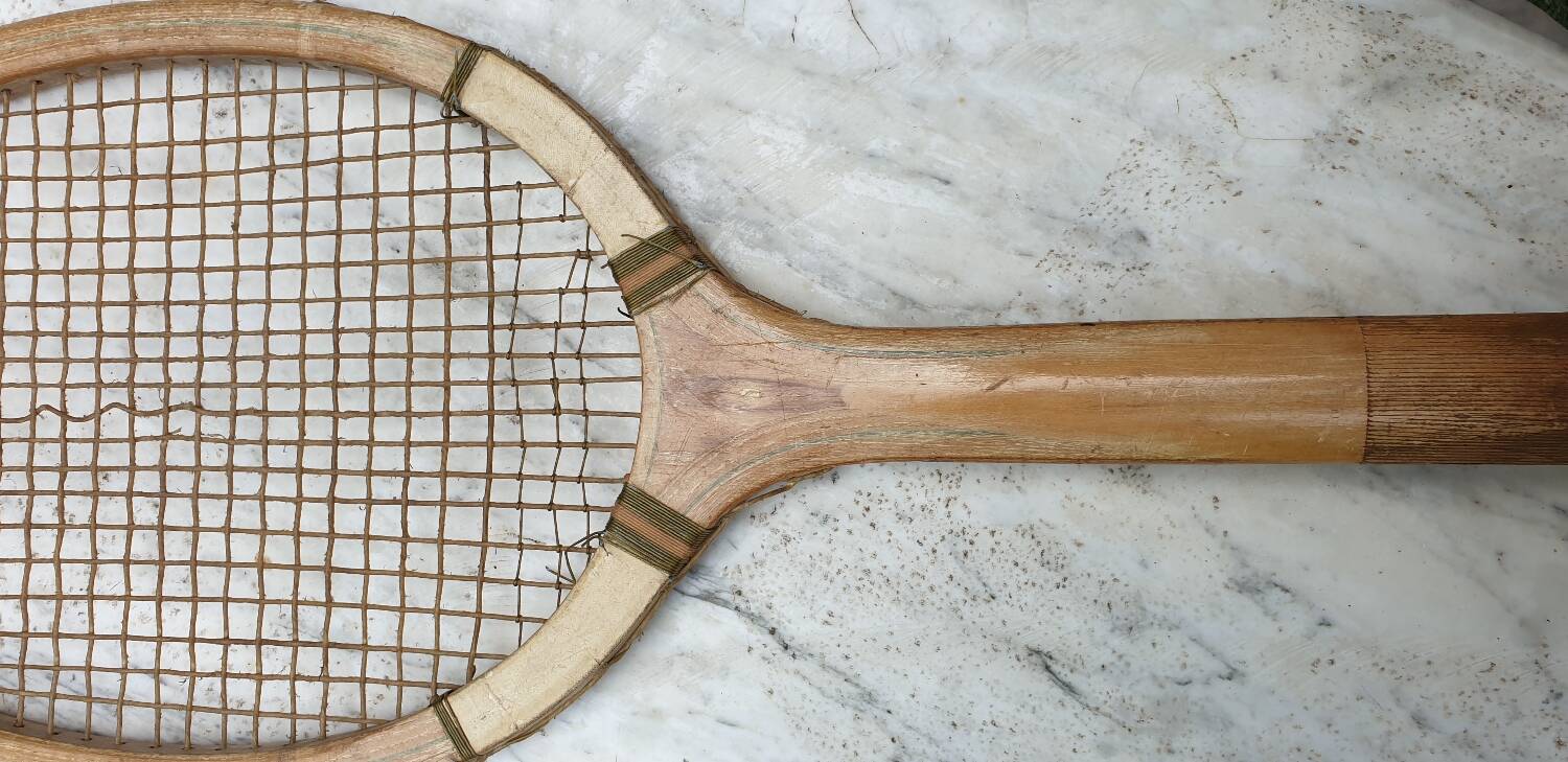 Pair of old tennis rackets circa 1930