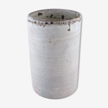 Vase rouleau blanc nuancé 1960