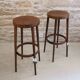 Pair of Baumann wooden high stools