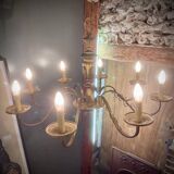 Old 8-branch brass chandelier