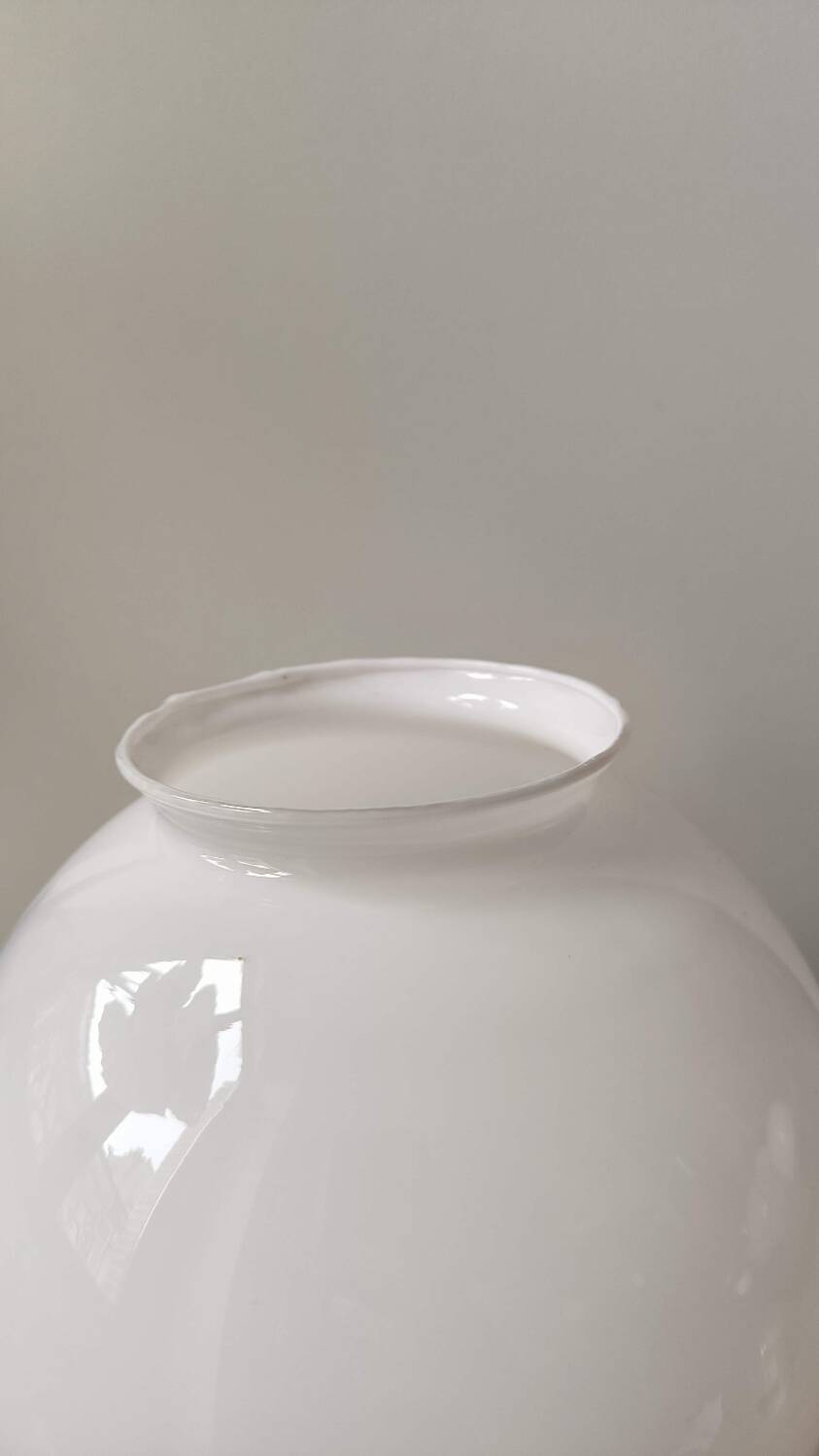 Vintage ceiling light with Globe lamp in white opaline glass