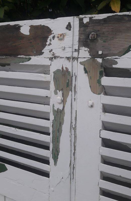 Shutters 4 leaves H148xW245cm (2) antique oak louvres pair 2