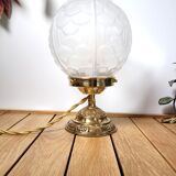 Vintage globe lamp in glass and brass