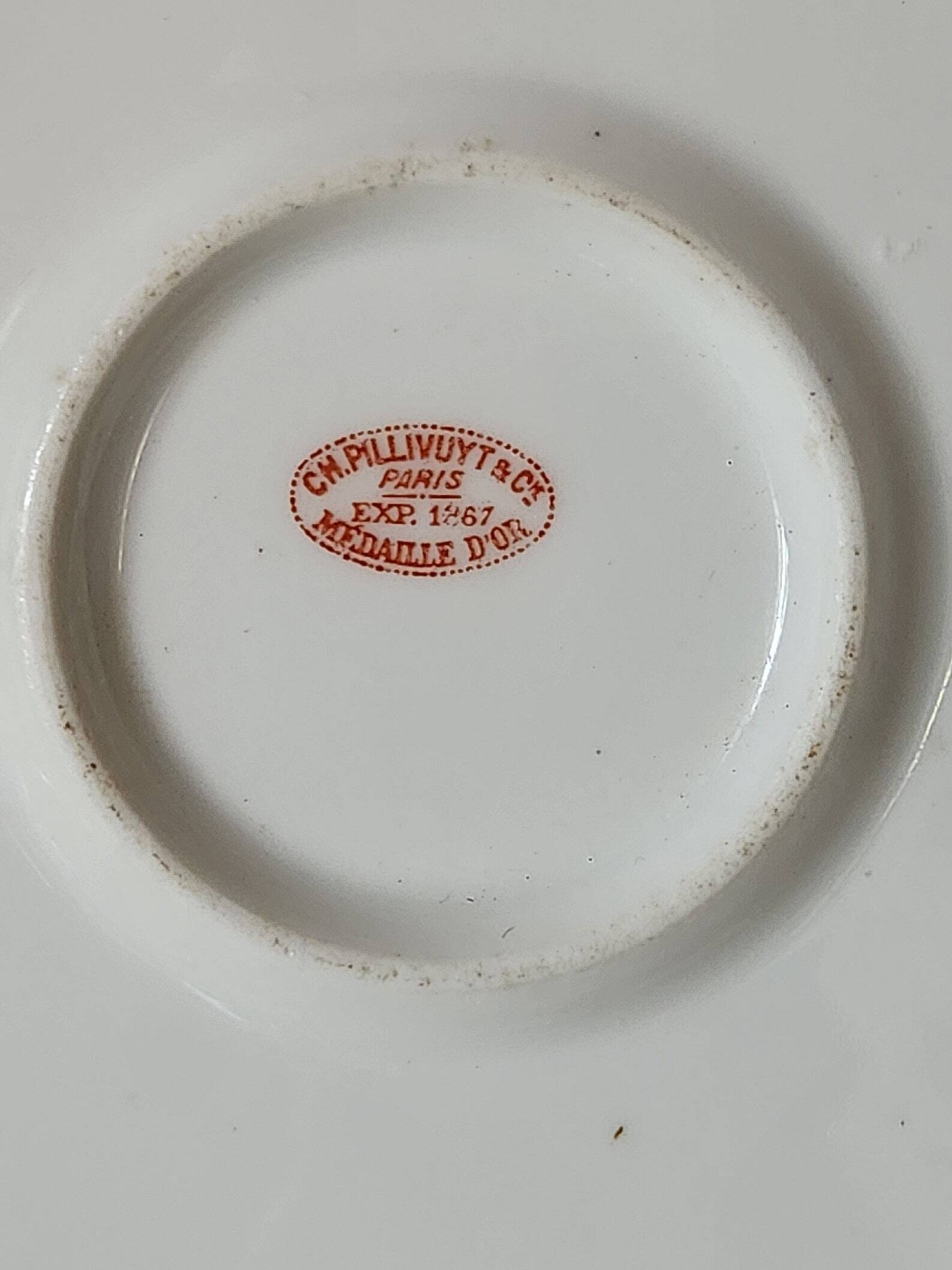 Circa 1900s Pillivuyt Gold 'BM' Monogrammed White Porcelain Soup Tureen