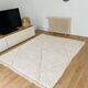 Berber carpet Beni Ouarain plain cream patterns in relief 196x172
