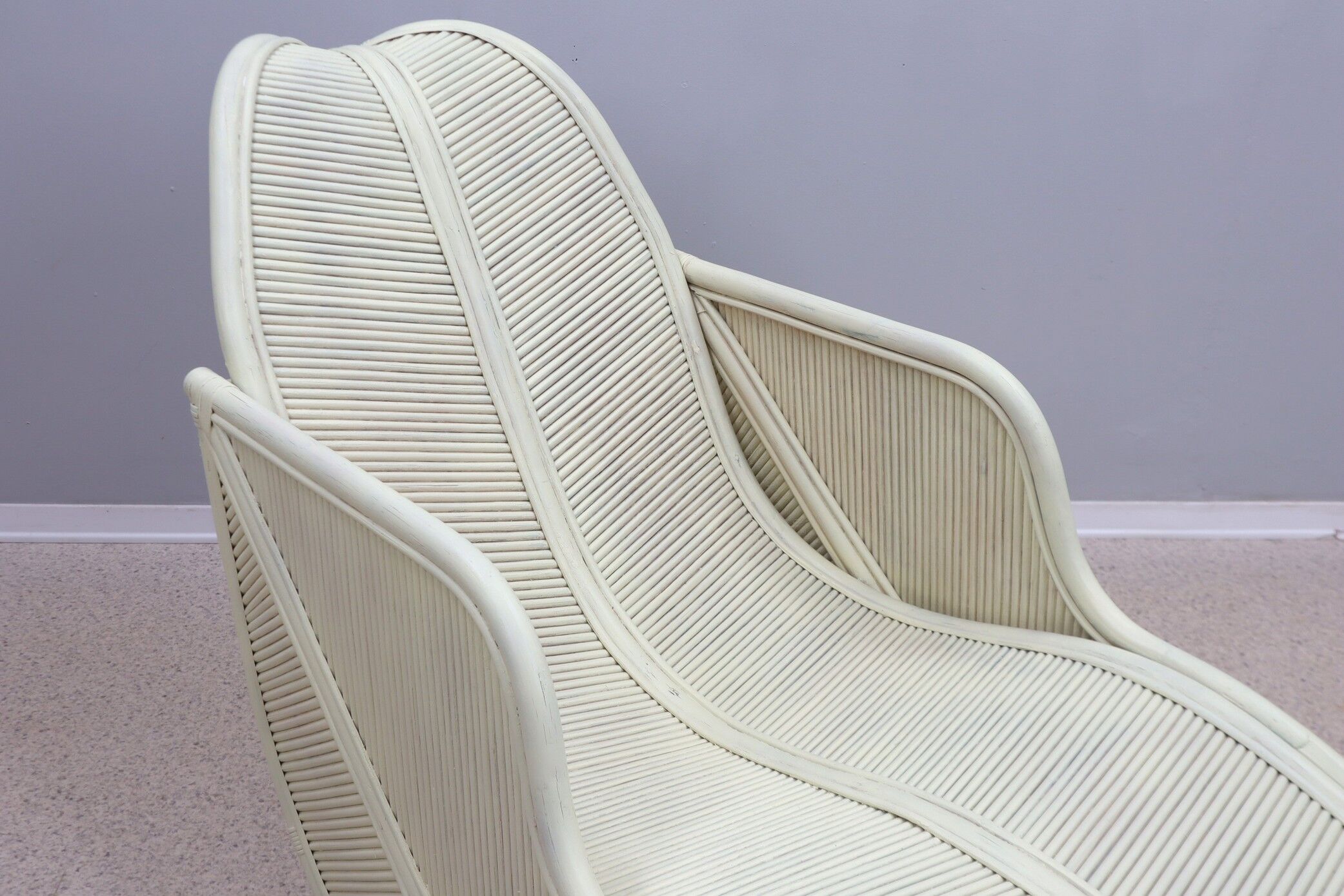 Vintage rattan chaise lounge vivai del sud 1970s