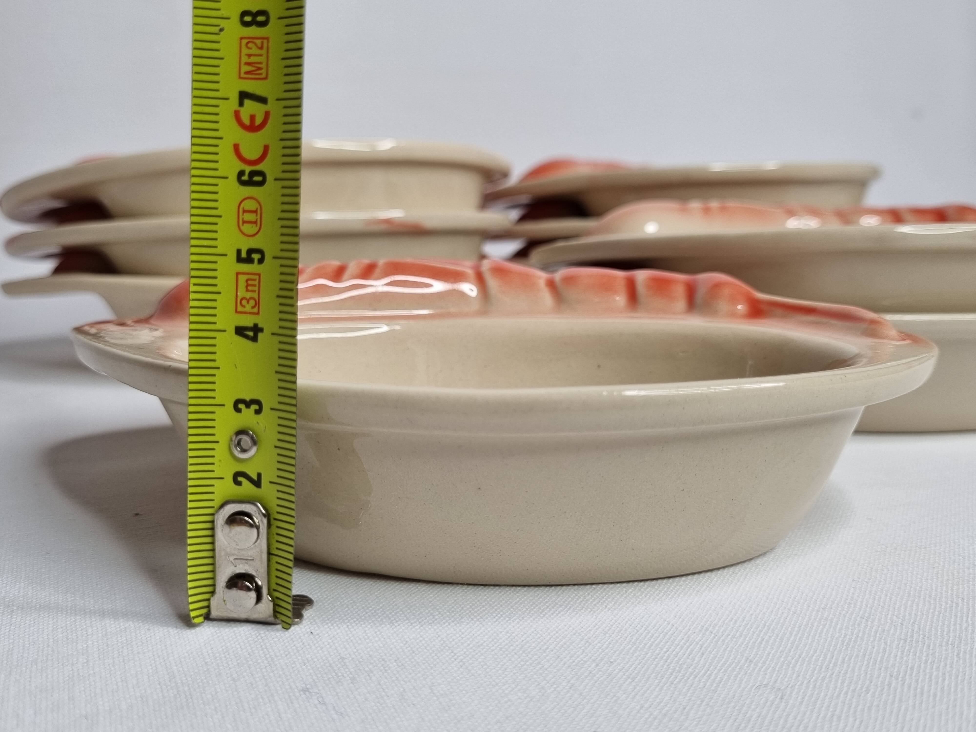 Set of 9 Vintage "Crayfish" Ceramic Bowls, "Charles Amand"