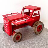 Large wooden tractor "La Ferme de Joujoulac", vintage toy.