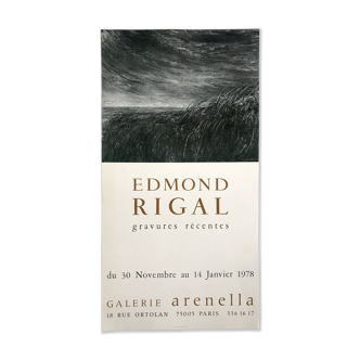 Edmond RIGAL, Galerie Arenella, 1978. Affiche originale en couleur