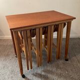 Scandinavian set by Poul Hundevad table and 4 folding teak stools