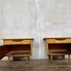 Vintage bedside tables / compass leg nightstand