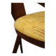 Ensemble de 4 chaises de salle à manger de style art déco en bois de chêne marron chocolat avec revêtement géométrique