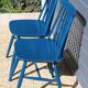 2 blue Tapiovaara style chairs