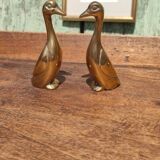 Pair of golden brass ducks