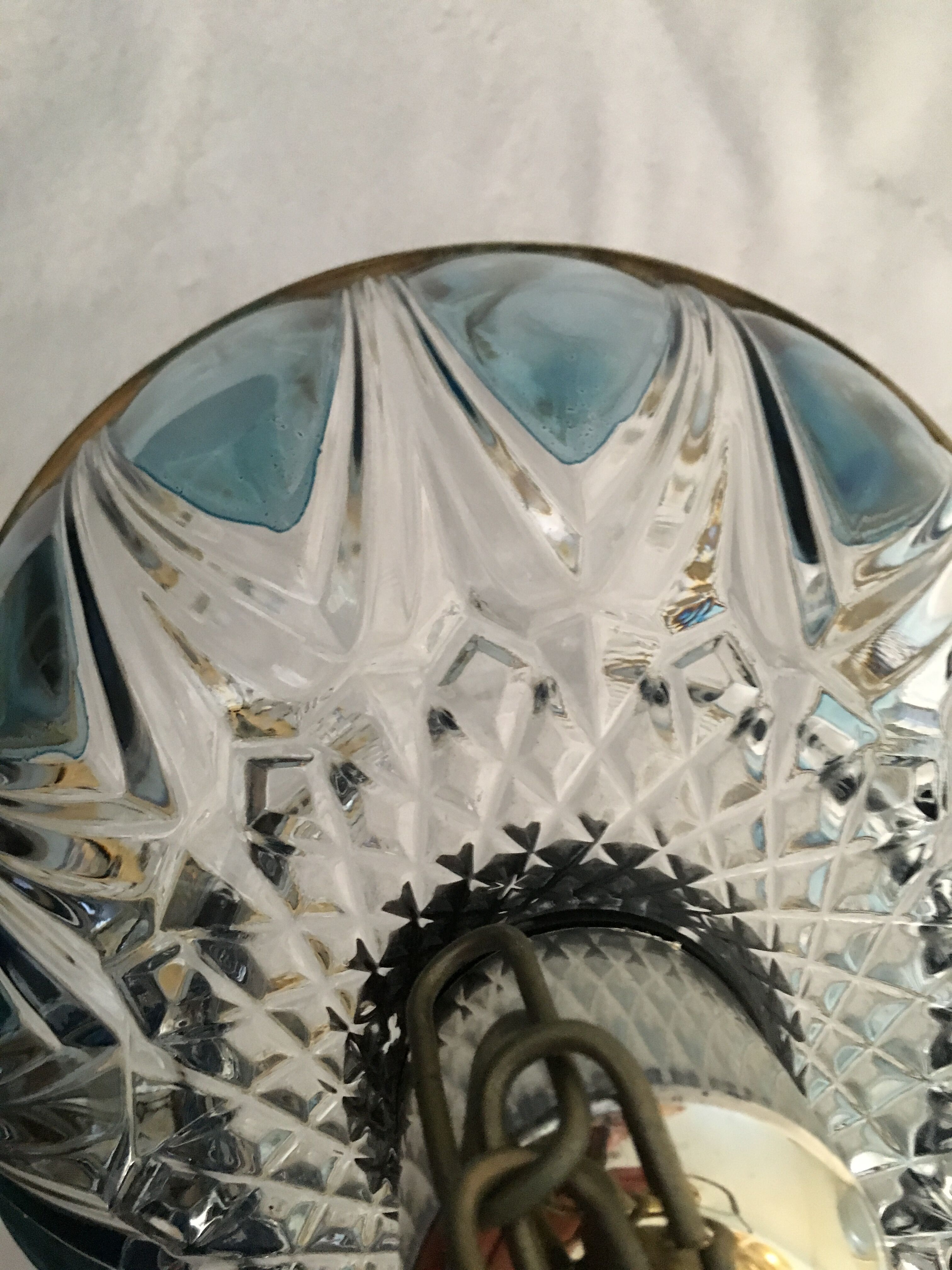 Glass chandelier Blues shabby chic has tassels