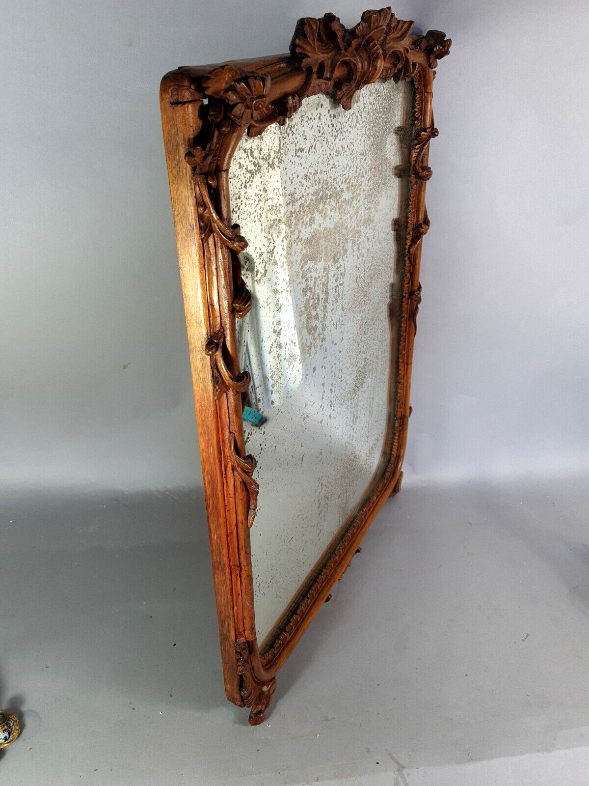 Miroir xixe siècle encadrement bois sculpté 72x54 cm sb