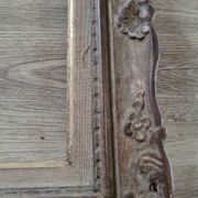 Old gilded wooden frame with beige / vintage Marie Louise