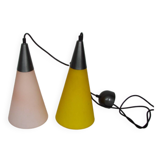Double pendant lamp by Solken, 1970's.