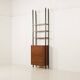 Italian vintage floor to ceiling wall unit with a bureau or a bar cabinet