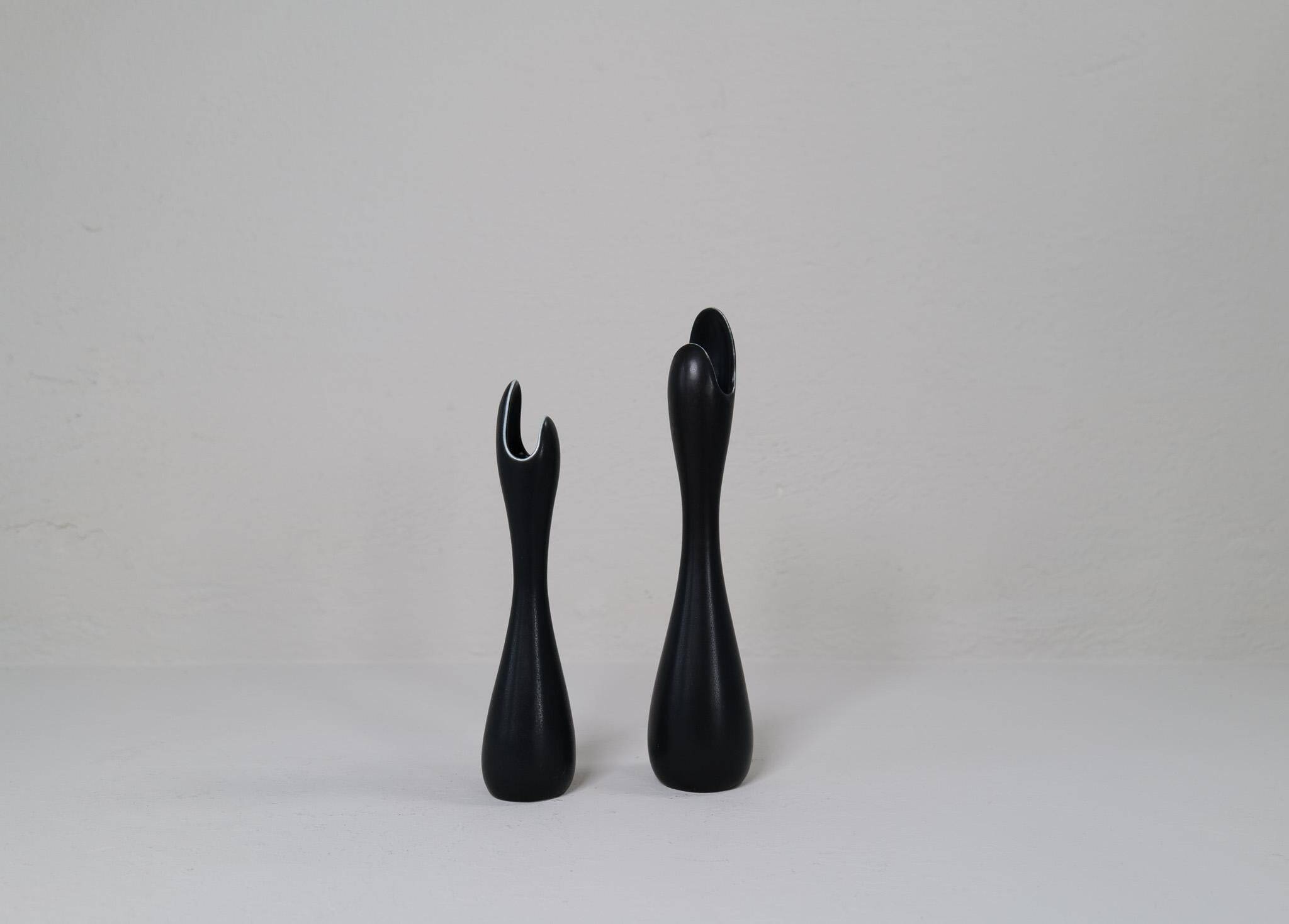 Mid-century modern ceramic vases "Caolina" by Gunnar Nylund Rörstrand, Sweden.
