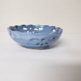 Blue ceramic empty pocket / bowl signed (signature to be identified)