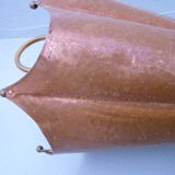 Hammered copper umbrella stand and brass