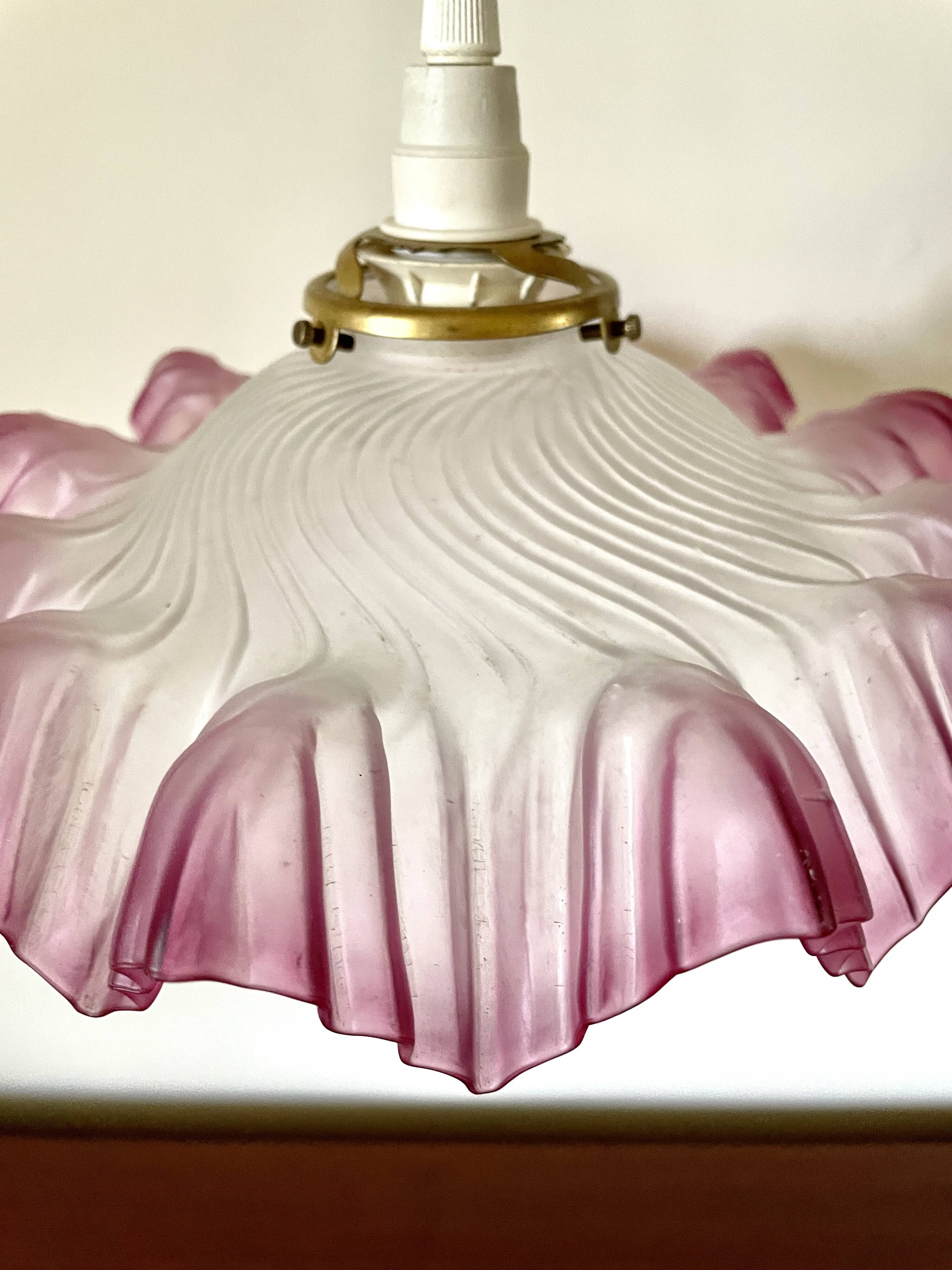 Pink draped suspension