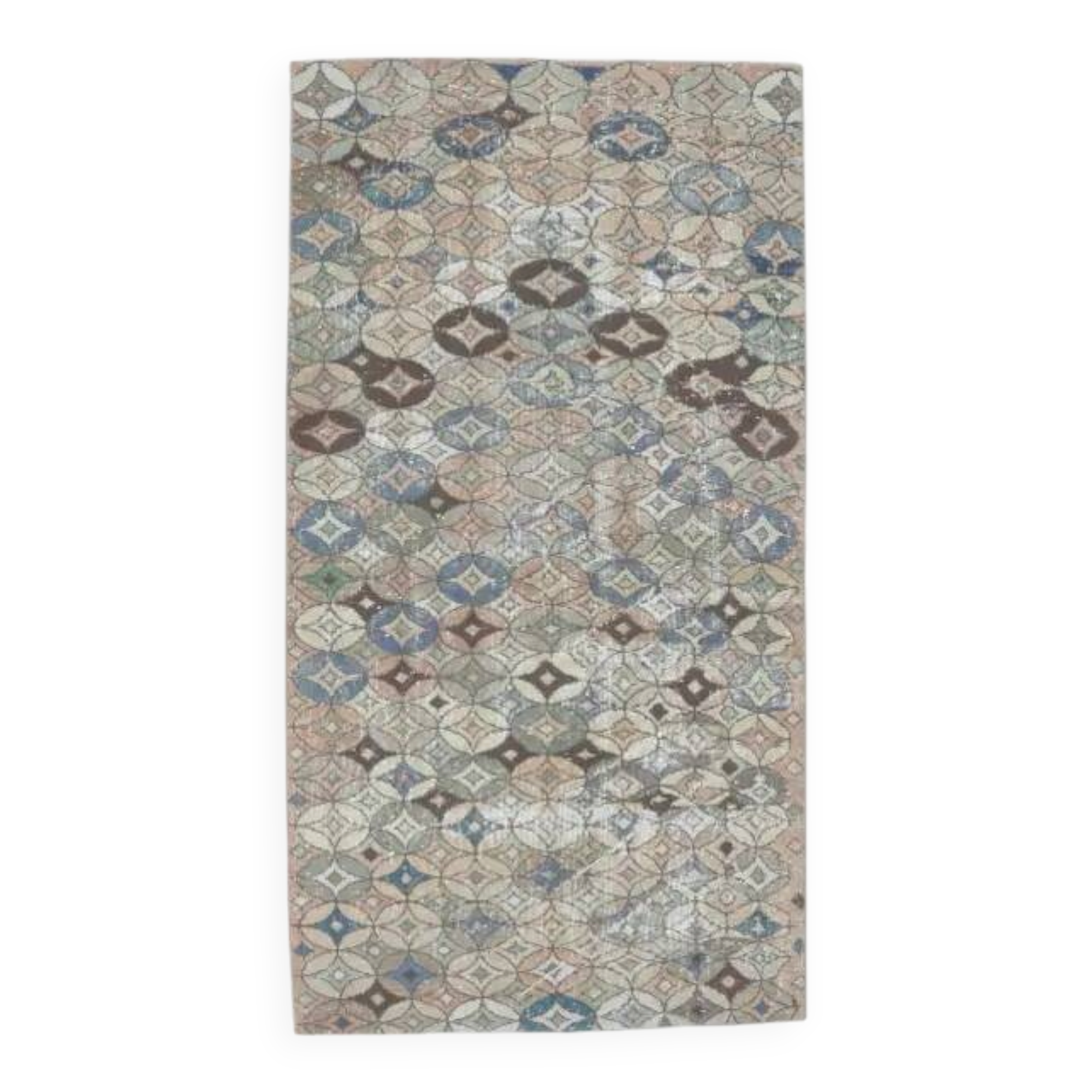 1970s Turkish Handwoven Wool Runner Rug 110x206